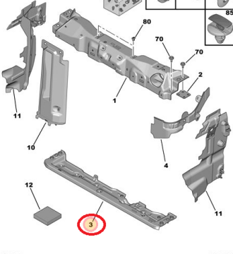 CİTROEN C-ELYSEE (2012-2020) RADYATÖR ALT SACI (İTHAL)