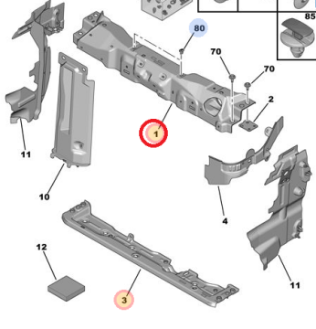 CİTROEN C-ELYSEE (2012-2020) ÖN PANEL ÜST SACI (İTHAL)