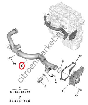 CİTROEN C5 1,6 HDI 2009-2013 Arası SU KOLLEKTÖRÜ