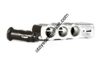 Oto Çakmaklık Çoğaltıcı 3XUSB'li Çakmak Soketi