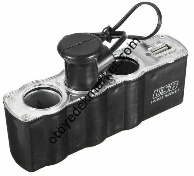 Oto Çakmaklık Çoğaltıcı 3XUSB'li Çakmak Soketi