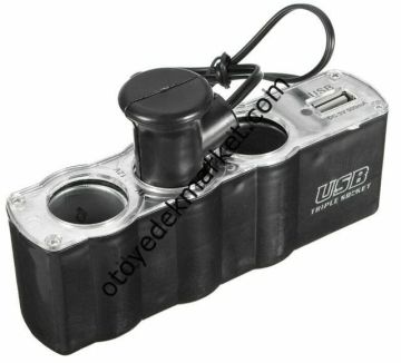 Oto Çakmaklık Çoğaltıcı 3XUSB'li Çakmak Soketi