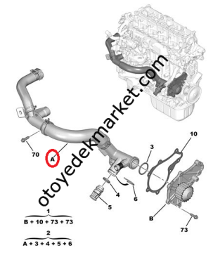 Citroen C4 Picasso (2011-2016) 1.6 Hdi Su Kollektörü (İthal)