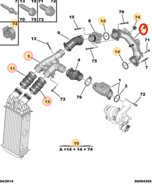 Citroen C-Elysee (2012-2018) 1,6 Dizel Turbo Hava Hortumu (Orijinal)