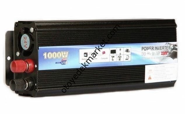 İnverter Dönüştürücü USB'li 24V-220V 1000 Watt