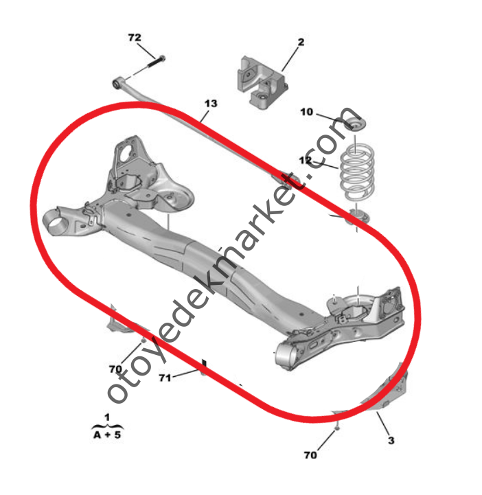 Peugeot 308 (2014-2021) Arka Travers (Orijinal)