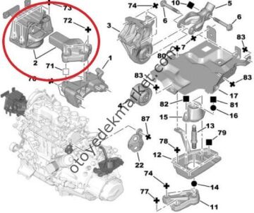 Peugeot Partner Tepee (2009-2012) 1.6 Hdi Sağ Üst Motor Takozu (Orijinal)