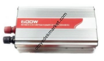 İnverter Dönüştürücü USB'li 24V-220V 600 Watt