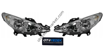 Peugeot 207 (2006-2012) Mercekli Far Takımı Sağ Ve Sol Takımdır (TYC)