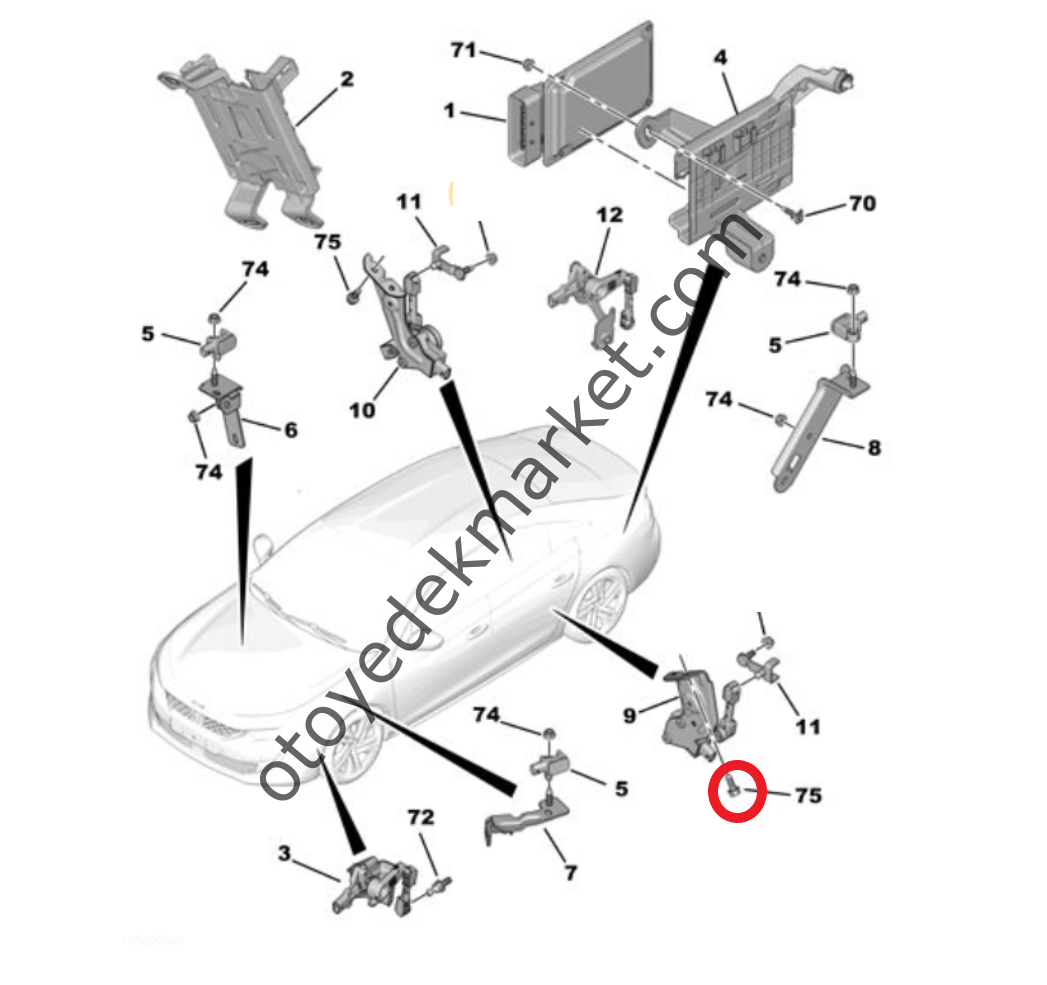 Peugeot 508 (2019-2023) Arka Yükseklik Sensörü Civatası (Orijinal)