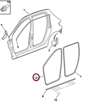 Peugeot 206 (1999-2012) Ön Kapı Fitili Sol (İthal)