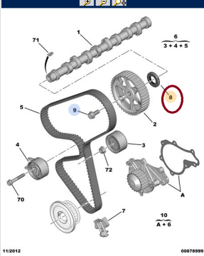Peugeot 307 (2001-2008) 1.4 ve 1.6 Dizel Eksantrik Keçesi (Corteco)