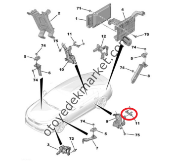 Peugeot 508 (2019-2023) Kasa Hareketi Kumanda Kolu (Orijinal)