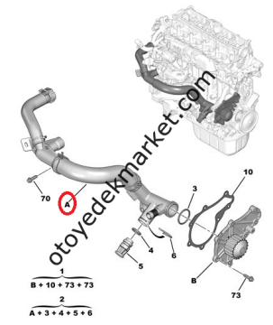 Citroen C4 (2011-2017) 1.6 Hdi Su Kollektörü (İthal)