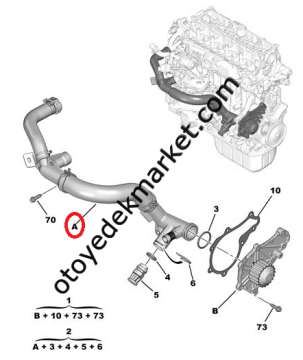Citroen C4 (2011-2017) 1.6 Hdi Su Kollektörü (Orijinal)