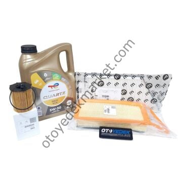 Peugeot 206 (2011-2012) 1,4 Hdı Filtre Seti Mazot Filtresiz (Orijinal) +5w30 Motor Yağı