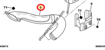 Citroen Berlingo (2002-2008) Hava Filtre Ön Hortumu (Orijinal)