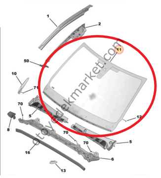 Peugeot Rifter (2019-2024) Ön Cam (Orijinal)