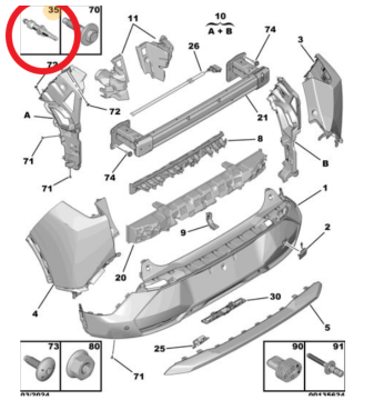 Peugeot 308 (2022-2023) Arka Kamera Yıkama Fiskiyesi (Orijinal)
