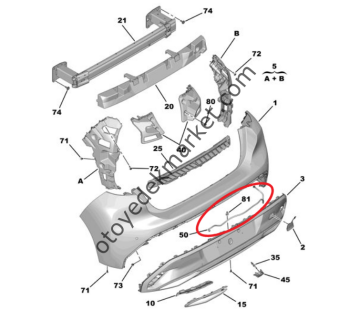 Peugeot 308 (2022-2023) Arka Kamera Yıkama Fiskiyesi Hortumu (Orijinal)
