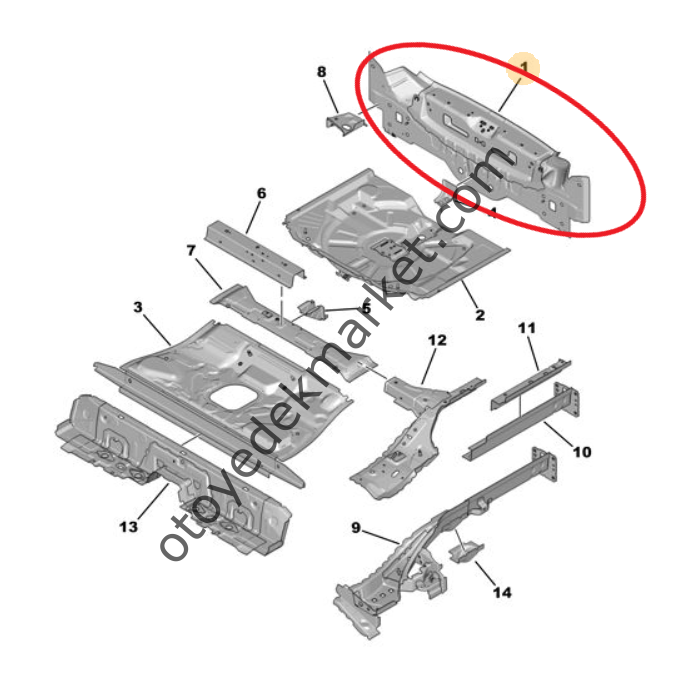 Peugeot 308 (2022-2023) Arka Panel (Orijinal)