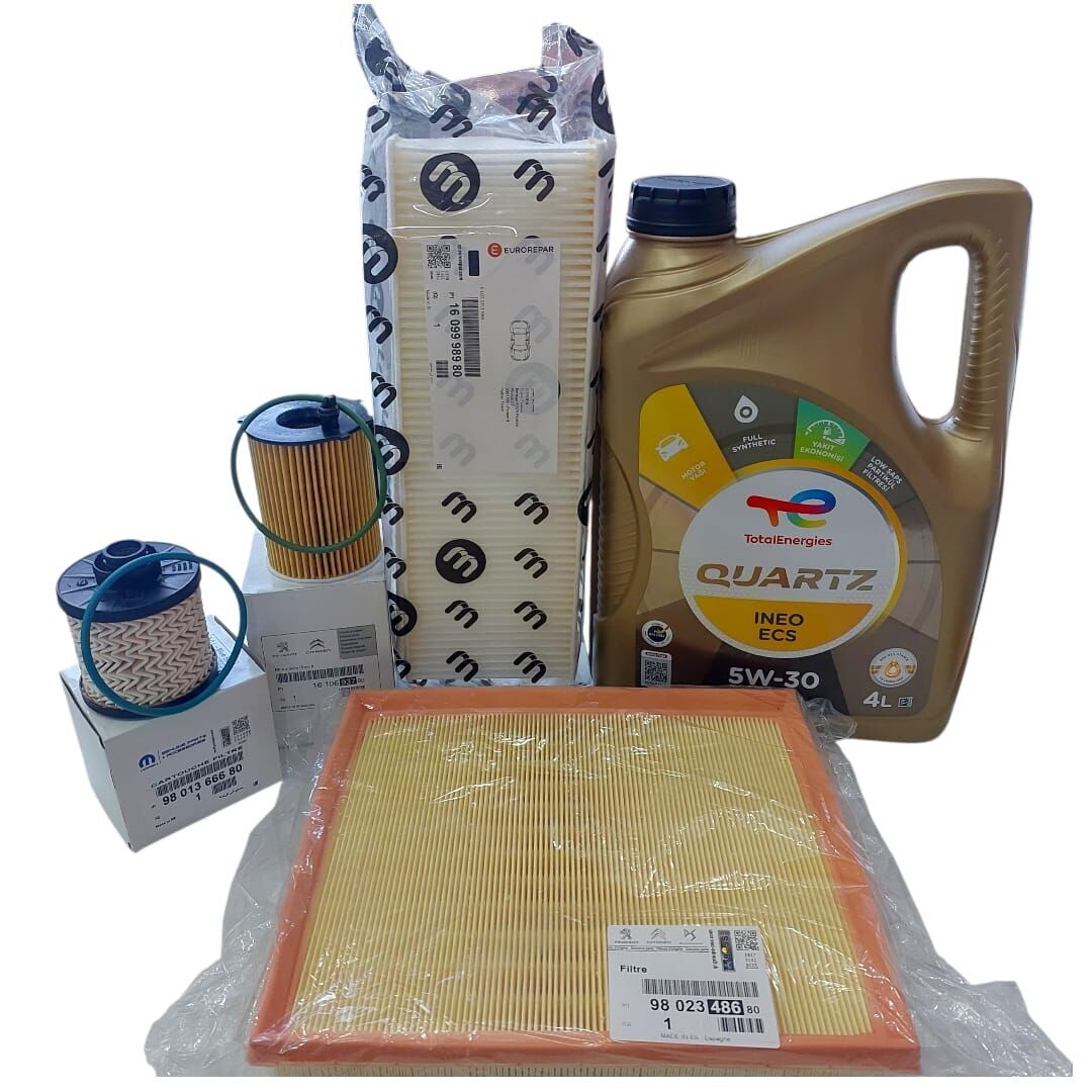 Peugeot 3008 (2015) 1.6 BlueHdi Filtre Bakım Seti ve Total 5w30 (Orijinal)