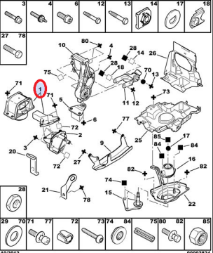 Peugeot 307 1,4 Hdi Sağ Üst Motor Takozu (İthal)