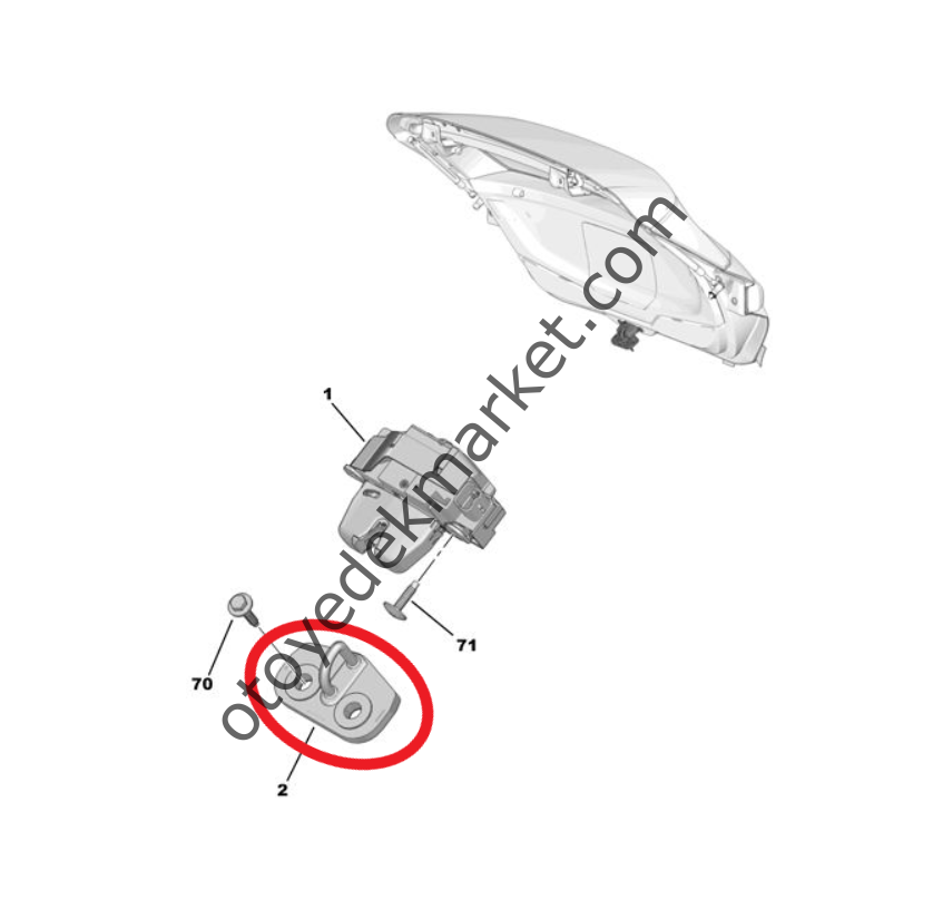 Peugeot 308 (2022-2023) Arka Bagaj Kapağı Kilidi Karşılığı (Orijinal)