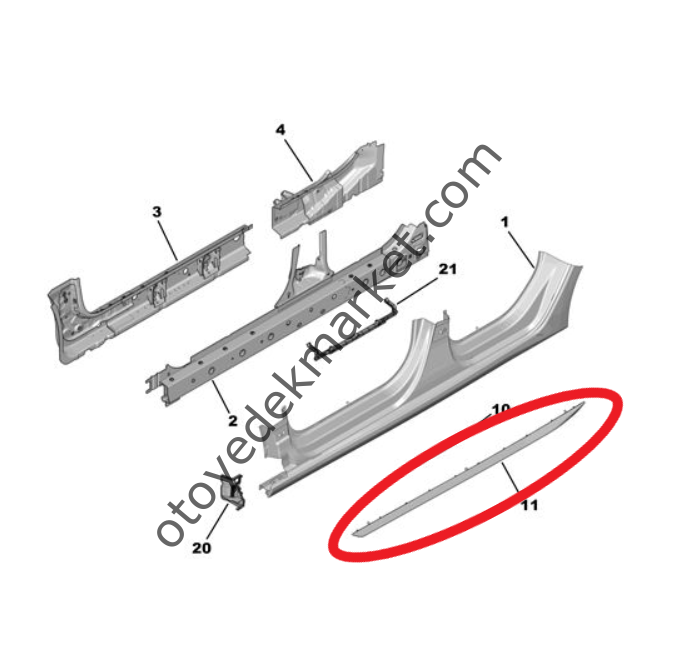 Peugeot 308 (2022-2023) Sol Marşpiyel Bakaliti (Orijinal)