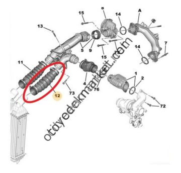 Peugeot 508 1.6 Hdi  Turbo Hava Hortumu (Orijinal)