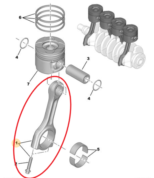 Peugeot Bipper (2013-2017) 1.3 Hdi Piston Kolu (Orijinal)