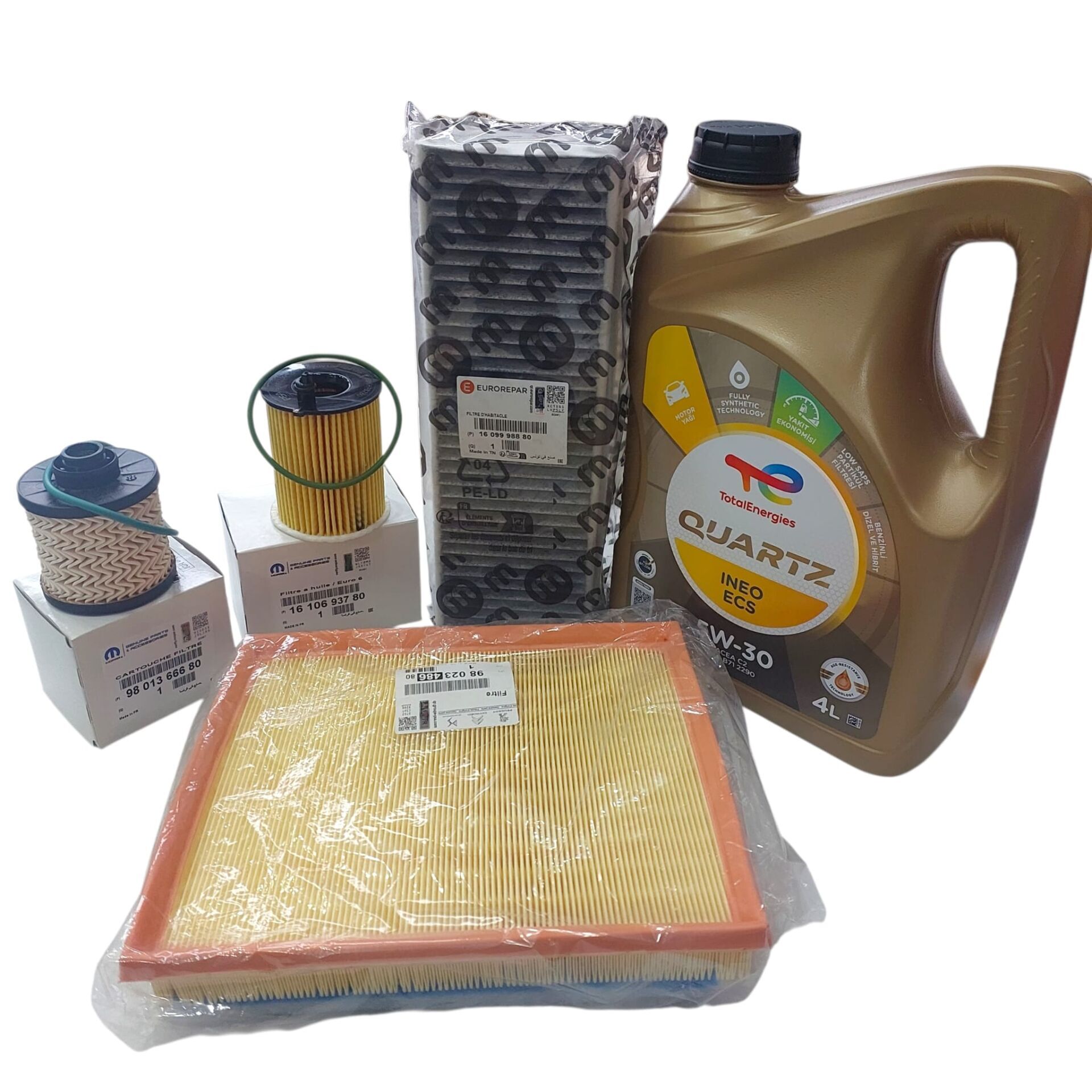 Peugeot 301 (2017-2018) 1.6 Bluehdı Euro6 Filtre Seti + 5W30 Yağ (Orijinal)