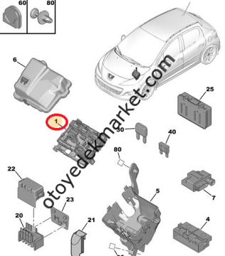 Peugeot 307 (2006-2008) Sigorta Kutusu (Orijinal)