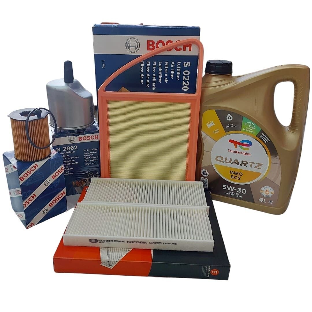 Citroen C-Elysee (2012-2017) 1.6 Dizel Filtre Bakım Seti (Bosch) Ve 5w30 Motor Yağ