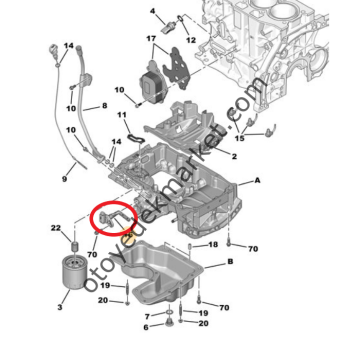 Peugeot 308 (2014-2021) 1.2 Turbo Benzinli Yağ Sıcaklık Seviye Müşiri / Sensörü (Orijinal)