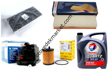 PEUGEOT 407 (2004-2011) 1,6 HDİ FİLTRE BAKIM SETİ+5W30 YAĞLI  (BOSCH)