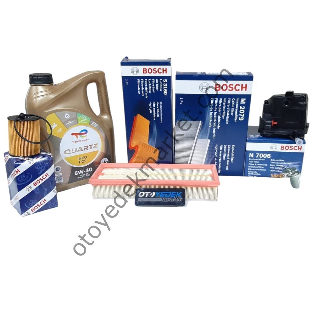 Peugeot 308 (2008-2010) 1,6 Hdi Filtre Bakım Seti+5w30 Yağlı (Bosch)
