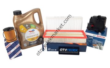 PEUGEOT 307 (2003-2009) 1,6 HDİ FİLTRE BAKIM SETİ+5W30 YAĞLI  (BOSCH)