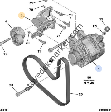 Peugeot 208 (2012-2020) Alternatör Baglantı Ayağı (Orijinal)