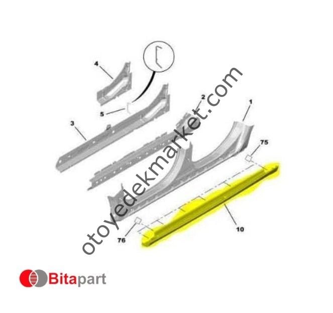 Citroen C5 (2009-2017) Sol Marşpiyel Bakaliti (İTHAL)