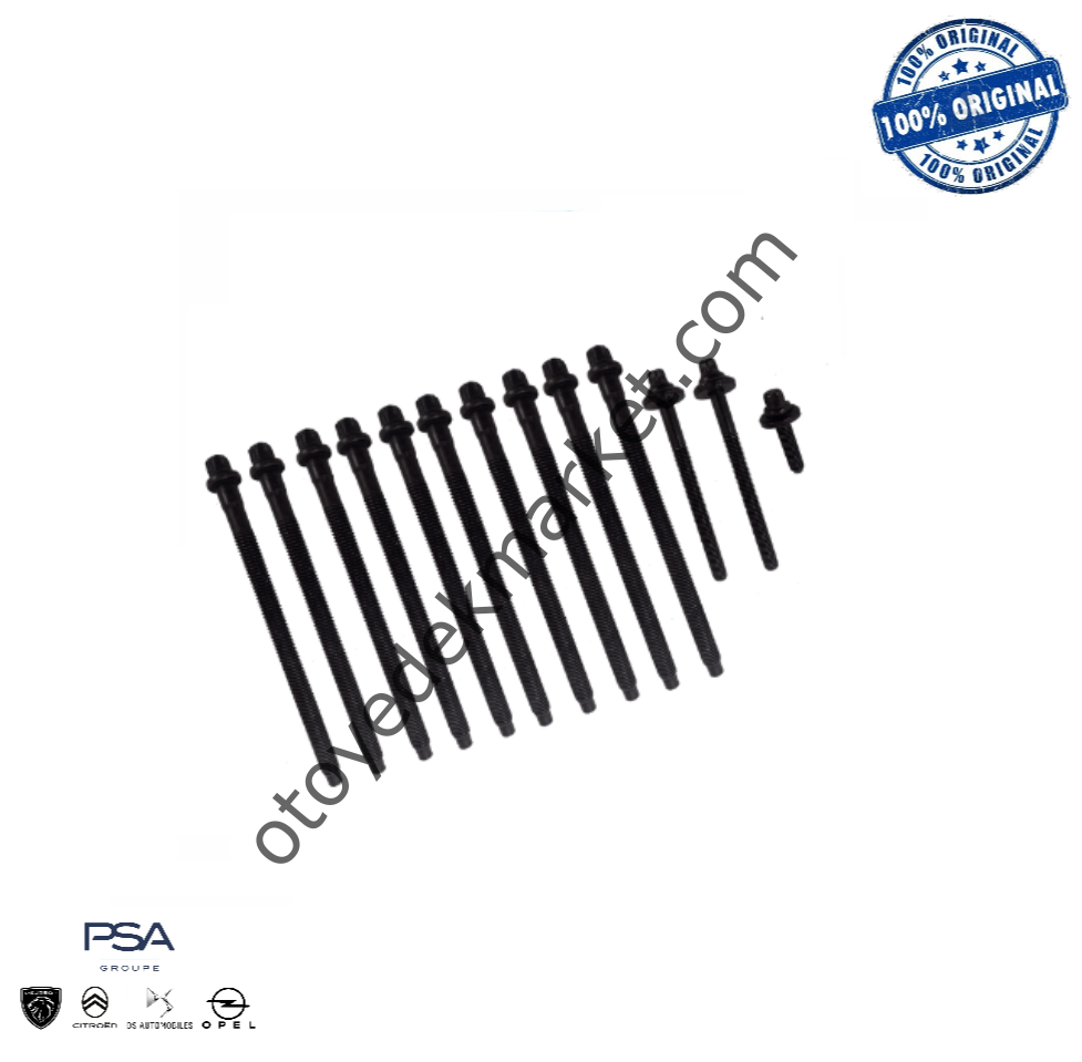 Peugeot 208 (2012-2019) Benzinli Motor Silindir Kapak Saplama Takım Seti (Orijinal)