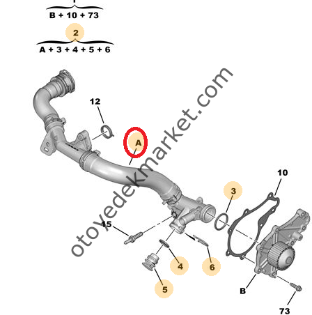 PEUGEOT 3008 (2016-2019) 1,6 DEVİRDAİM ARA BORU (ORJİNAL)