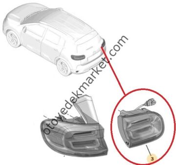 Citroen Aircross (2018-2022) Sağ Arka Stop - Bagaj Kapağındaki (Orijinal)