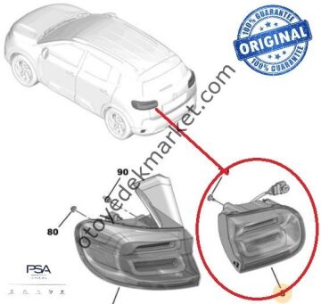 Citroen Aircross (2018-2022) Sol Arka Stop - Bagaj Kapağındaki (Orijinal)