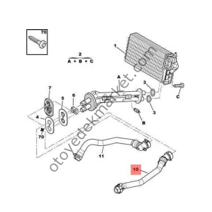 Citroen C3 (2006-2012) 1.4 Hdi Kalorifer Hortumu (Orijinal)(Kopya)