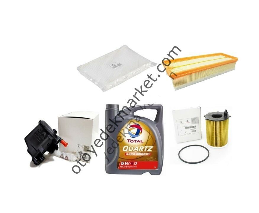 Citroen C4 Grand Picasso (2002-2010) 1,6 Hdi Filtre Seti +5W30 Motor Yağı (Orijinal)