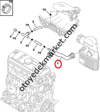 Peugeot 306 (1994-2001) 1.6 Yağ Buhar Borusu (İthal)