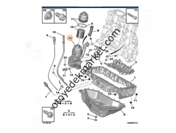 Peugeot 407 (2004-2011) 2.0 Hdi Yağ Soğutucu (Orijinal)