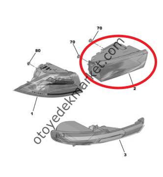 Peugeot 508 (2023-2025) Sağ Arka İç Stop Lambası (Orijinal)