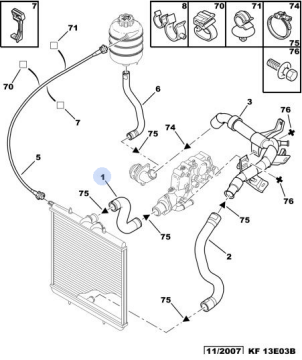 Peugeot 206 (1998-2012) Benzinli Radyatör Üst Hortumu (İthal)